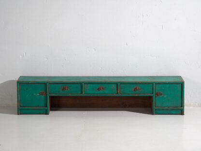 Ancien meuble TV oriental vert turquoise (c.1900) #26