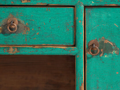 Ancien meuble TV oriental vert turquoise (c.1900) #26 – Image 8