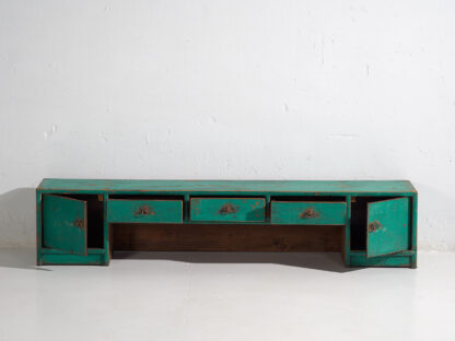 Ancien meuble TV oriental vert turquoise (c.1900) #26