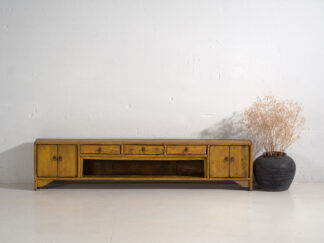 Mueble de TV antiguo de color amarillo (c.1900) #33