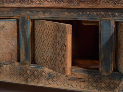 Antiguo mueble TV largo en tonalidades azules (c.1850) #57 - Imagen 11