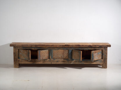Antiguo mueble TV largo en tonalidades azules (c.1900) #57