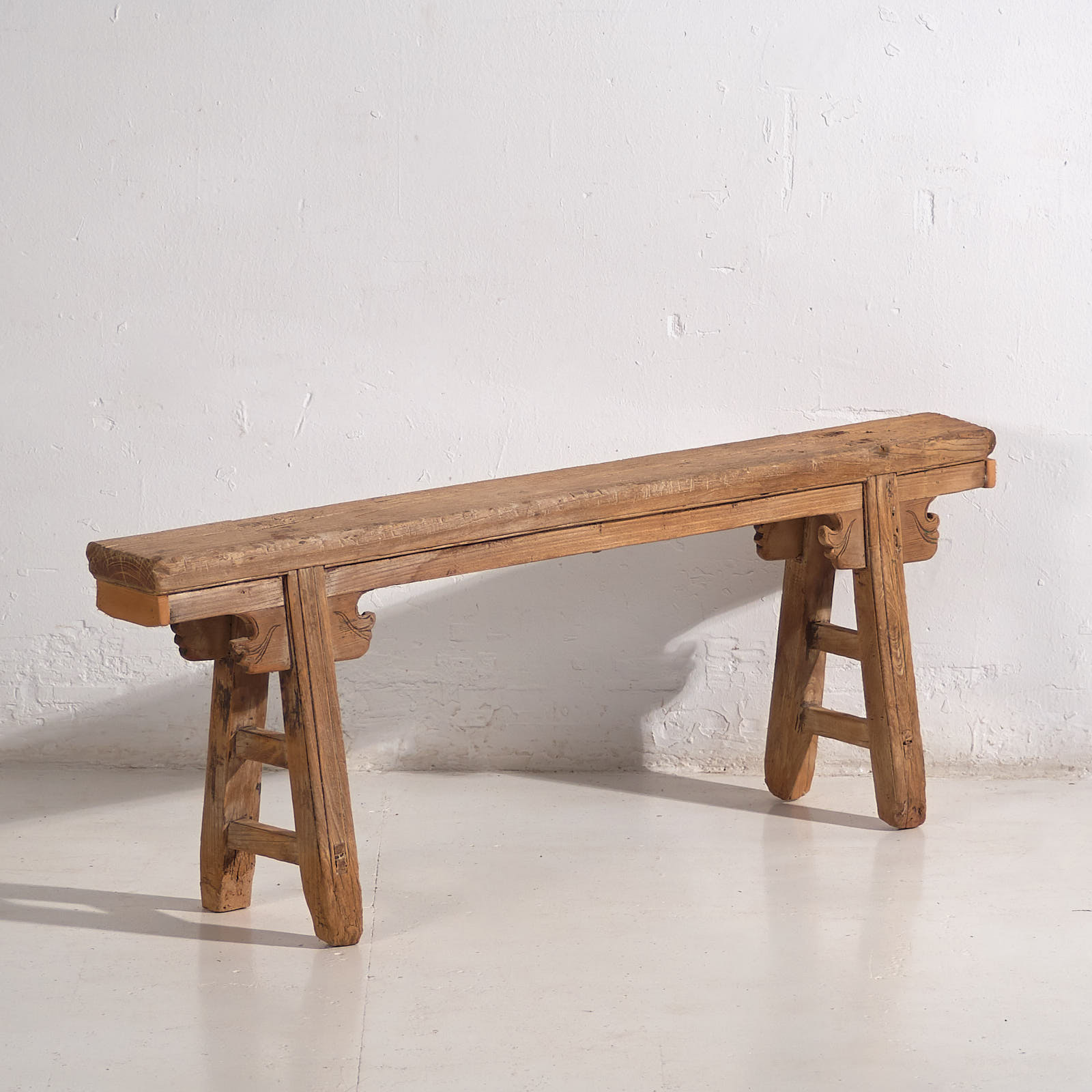 Banco antiguo de madera de olmo (c.1870) #42