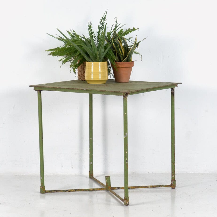 Table de jardin vintage verte (France, vers 1950) #6