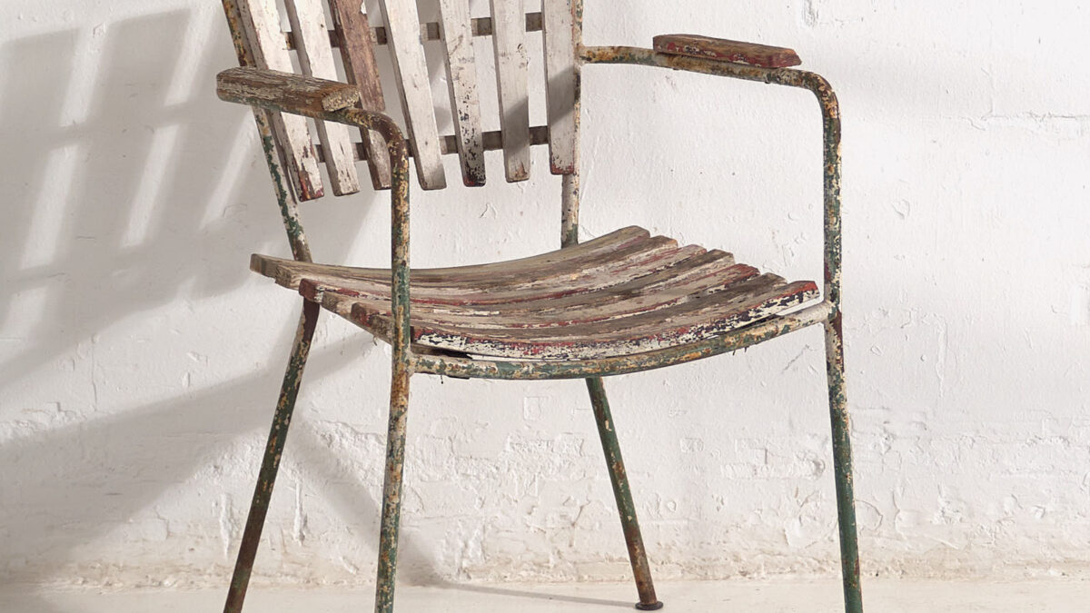 100年前 1920年代 フランス アンティーク ガーデンメタルチェア Vintage garden chair | Vintage metal chair | AMARU ANTIQUES