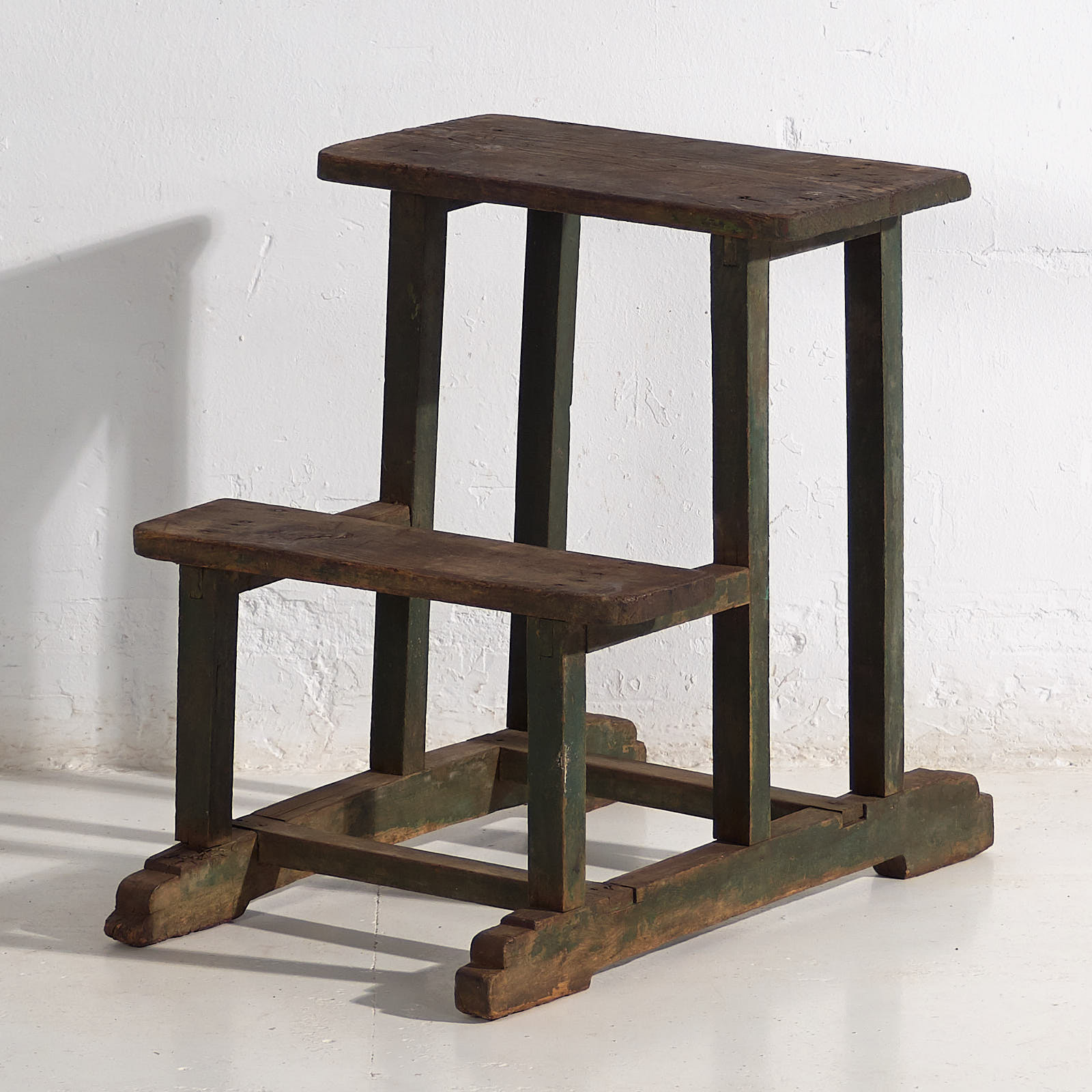 Antique green wooden children's desk (France, c.1930)