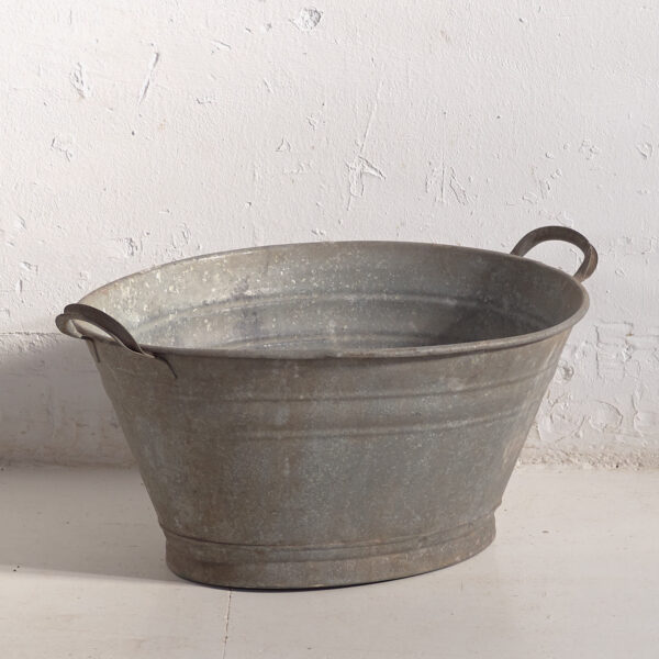 Barreño antiguo de acero galvanizado (c.1920)