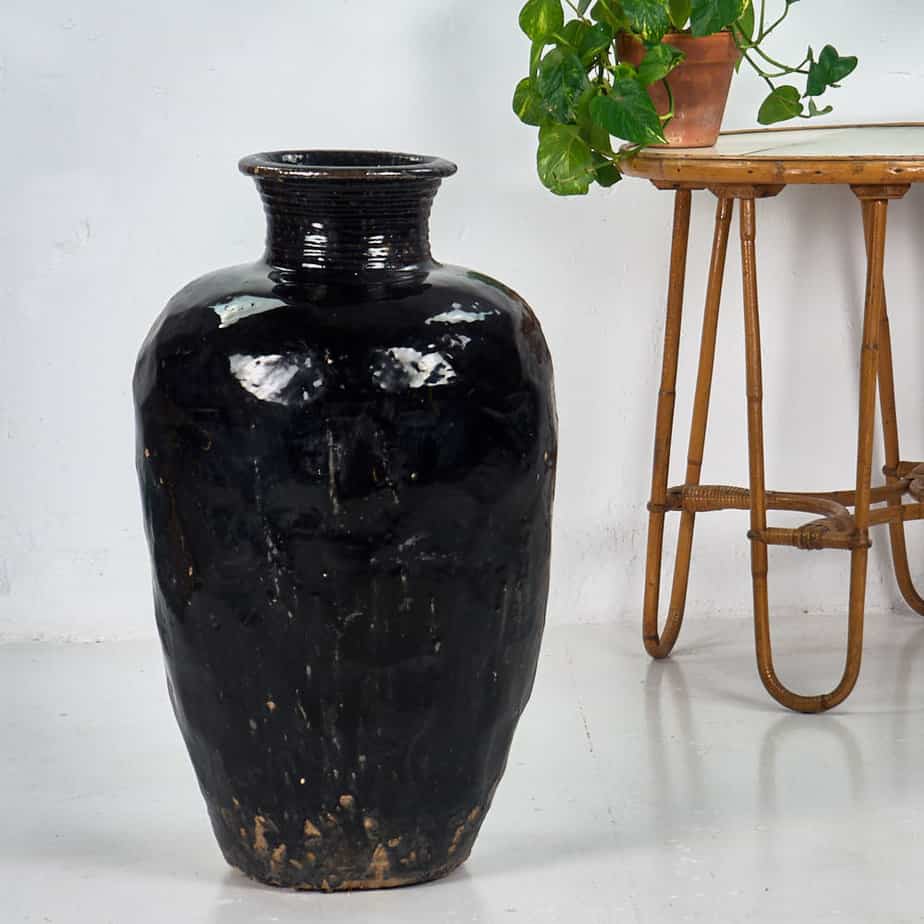 Jarrón antiguo de cerámica esmaltada (c.1850) #2