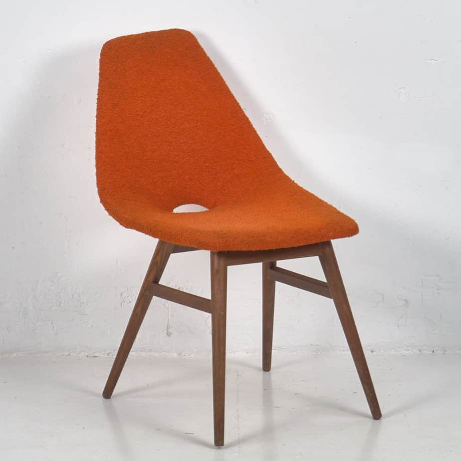 Chaise orange de style vintage (c.1960)