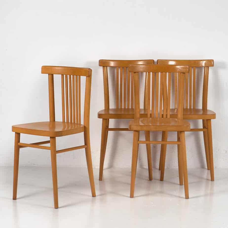 Conjunto de sillas para comedor de estilo retro (c.1950). Conjunto de 4 piezas #1