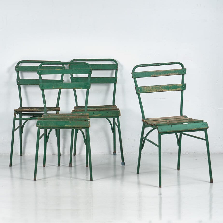 Anciennes chaises de jardin (c.1920). Ensemble 4 pièces #4