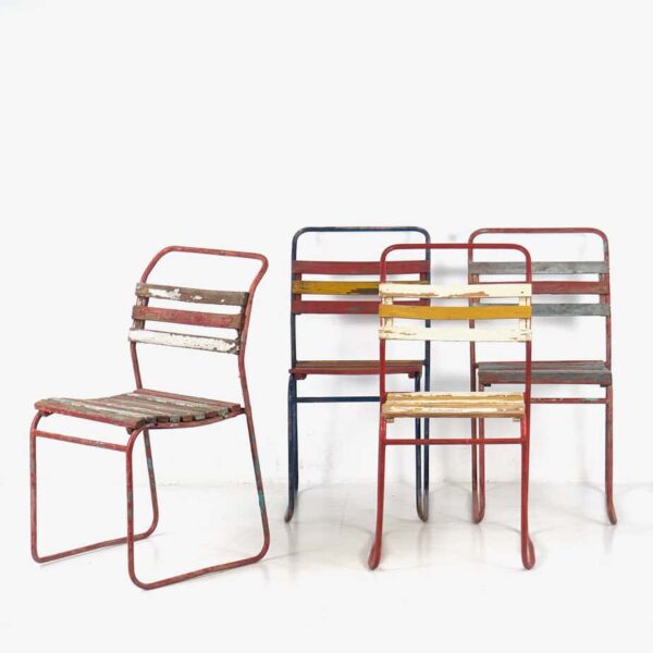 Sillas de jardín antiguas (c.1900). Conjunto de 4 piezas #6