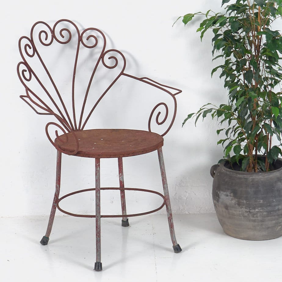 Silla de hierro vintage para jardín (c.1950)