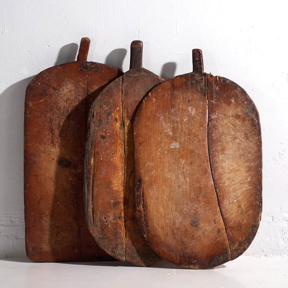 Tablas de cortar antiguas de forma ovalada (c.1920). Conjunto de 3 piezas #20