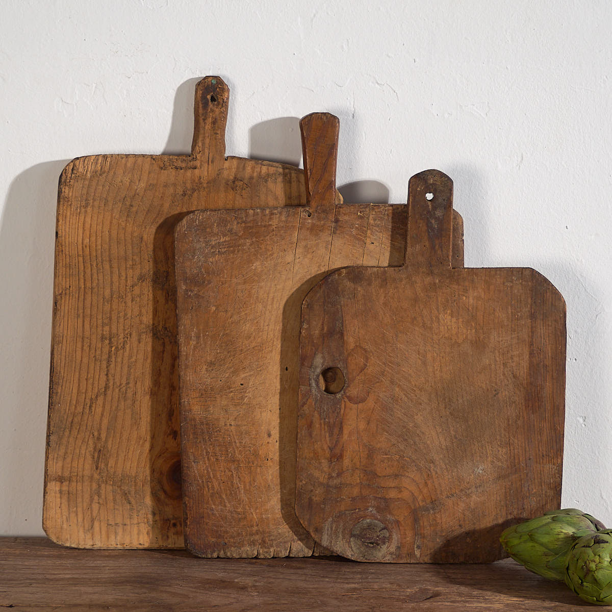 Antiguas tablas de cortar (c.1920). Conjunto de 3 piezas #32