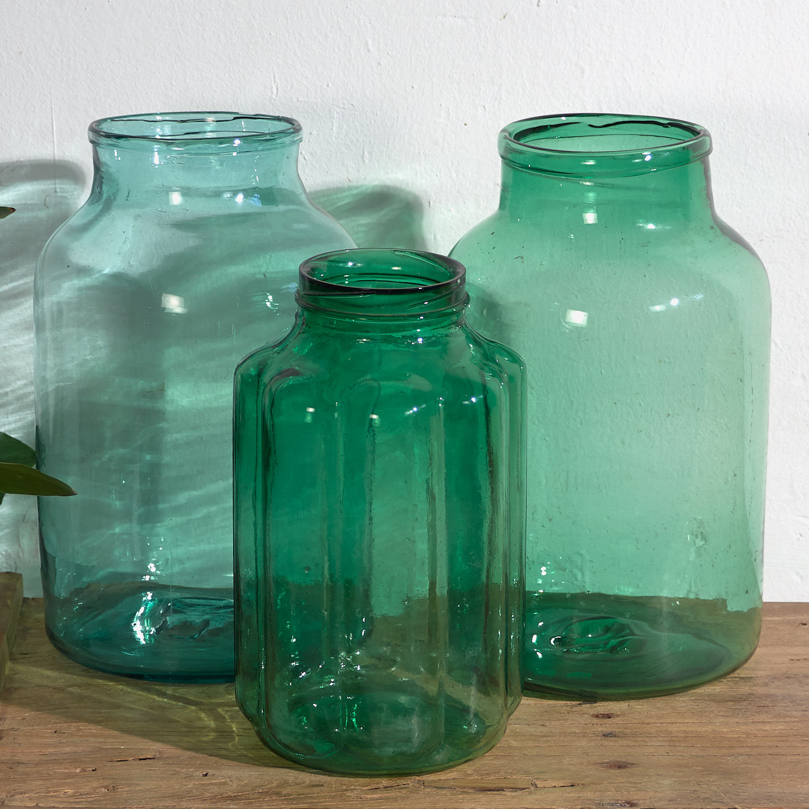 Frascos antiguos de color verde (c.1920). Conjunto de 3 piezas #7