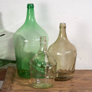 Damajuanas de colores antiguas (c.1920). Conjunto de 3 piezas #36