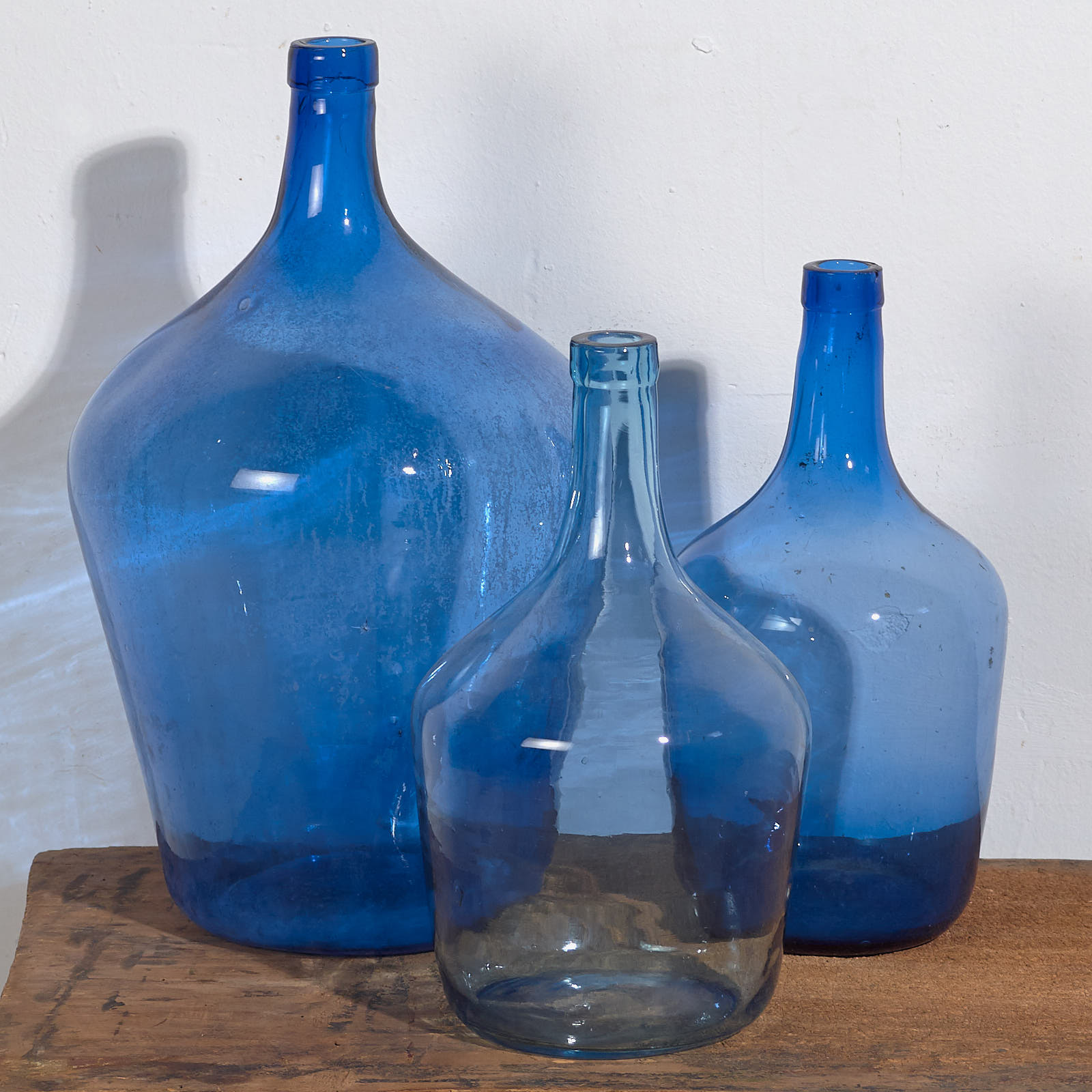 Damajuanas antiguas de vidrio (c.1920). Conjunto de 3 piezas #66
