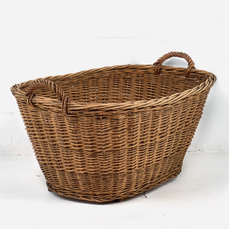 Cesta de mimbre antigua (c.1930) #4