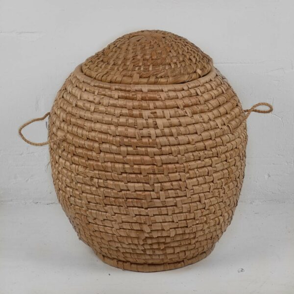 Panier ancien en osier avec couvercle (c.1930) #2 – Image 4