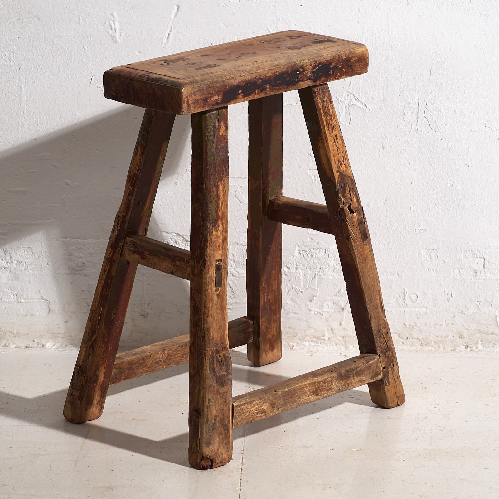 Taburete rectangular antiguo (c.1920) #3