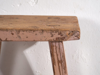 Tabouret ancien à patine rose (c.1900) #8 – Image 6