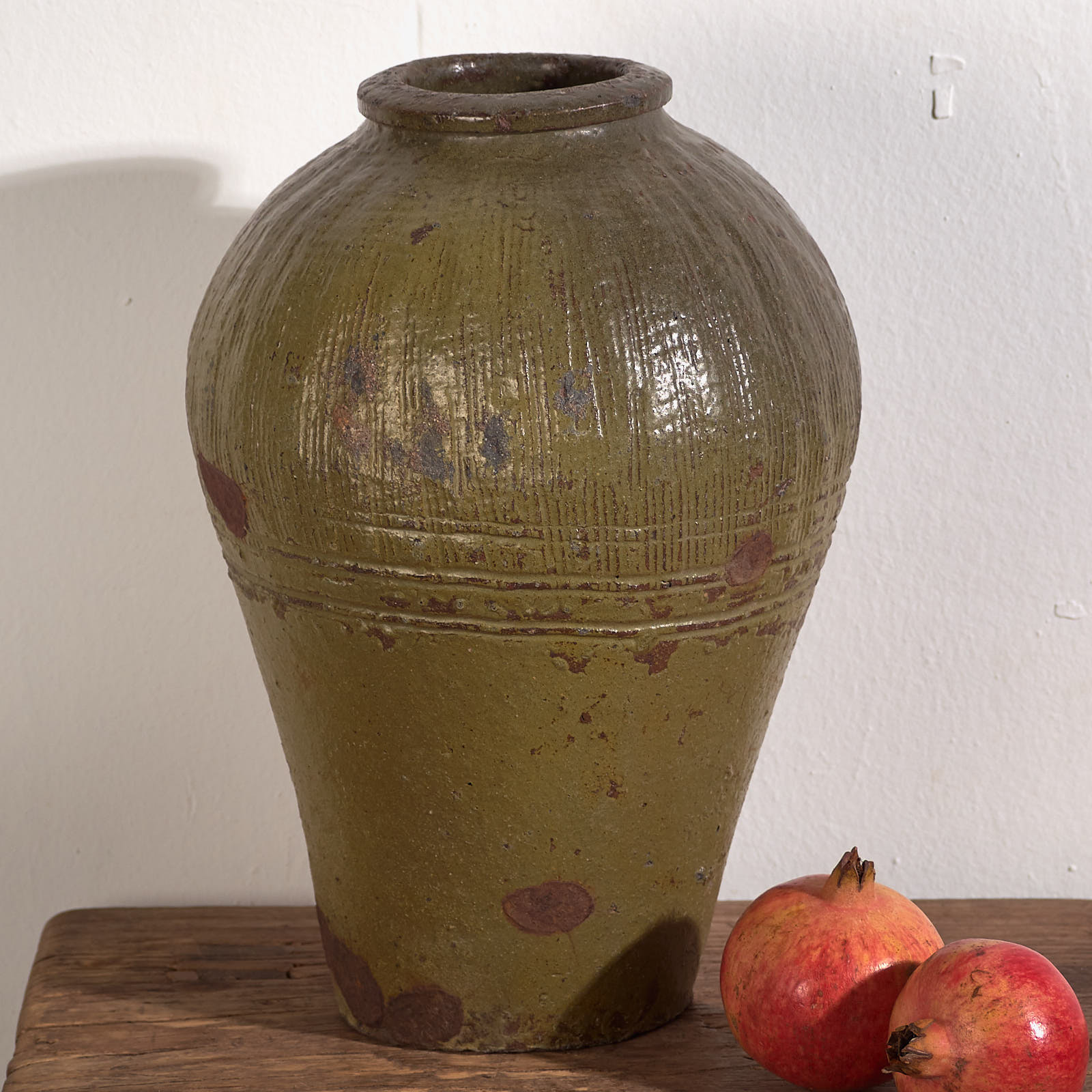 Ancien vase en céramique chinoise verte (c.1900) #1