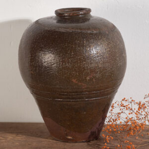 Jarrón grande antiguo esmaltado de estilo wabi-sabi (c.1900) #5