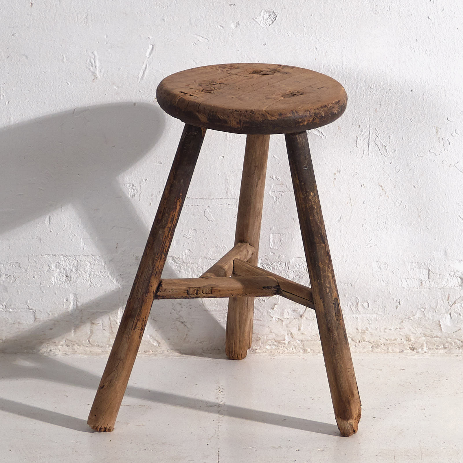 Taburete redondo antiguo (c.1900) #20
