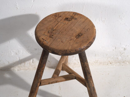 Taburete redondo antiguo (c.1900) #20 - Imagen 3