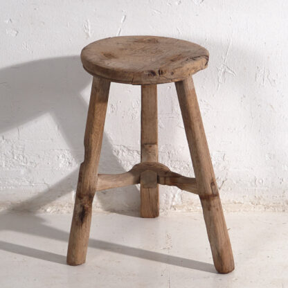 Taburete redondo antiguo de estilo wabi sabi (c.1900) #27