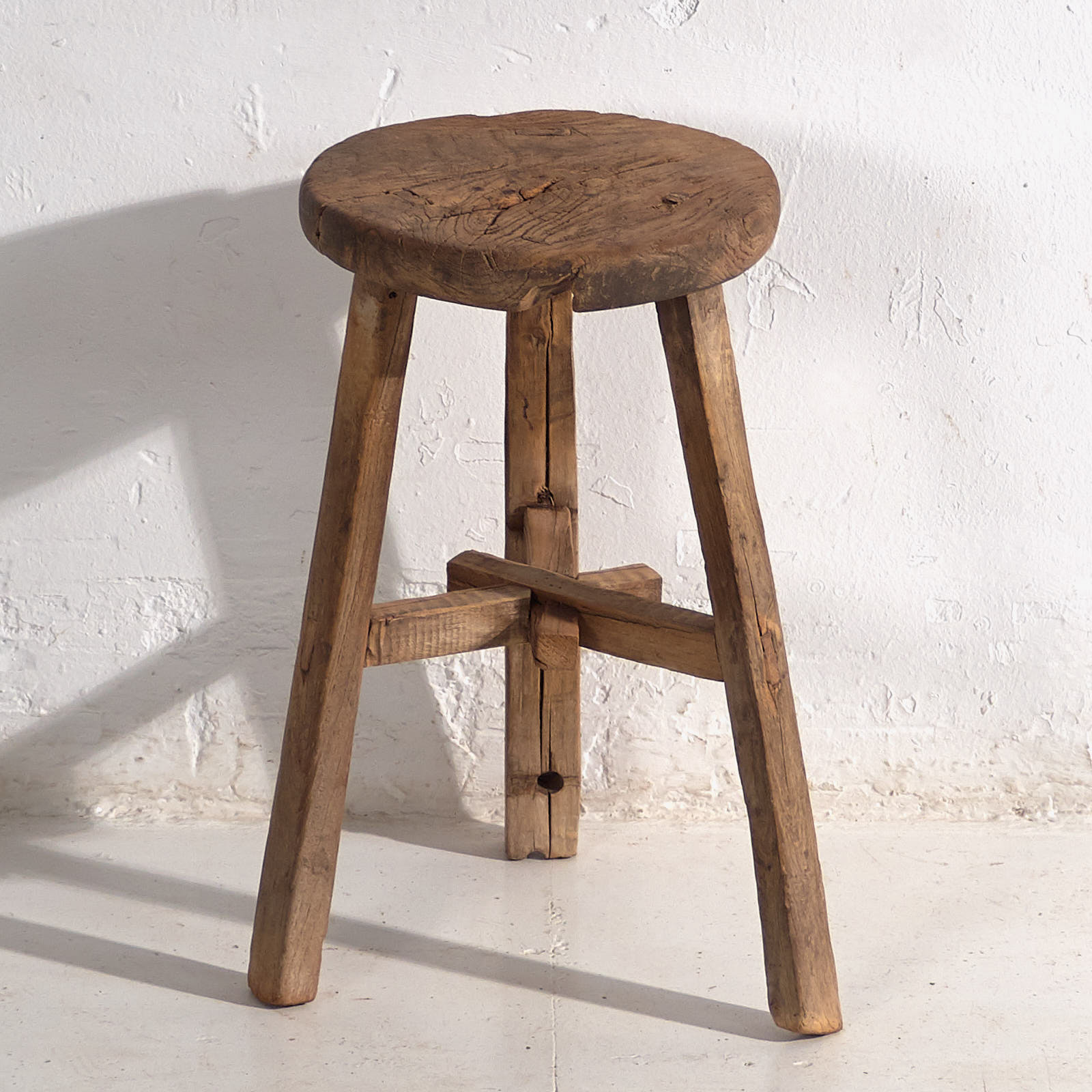 Taburete redondo antiguo (c.1920) #9