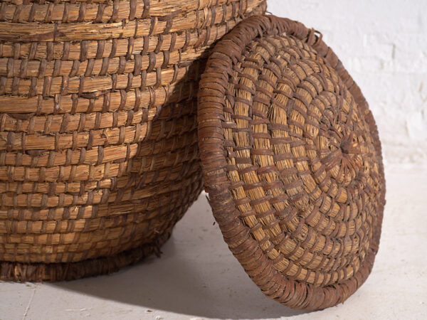 Antique wicker basket with lid (c.1920) #2 - Image 5