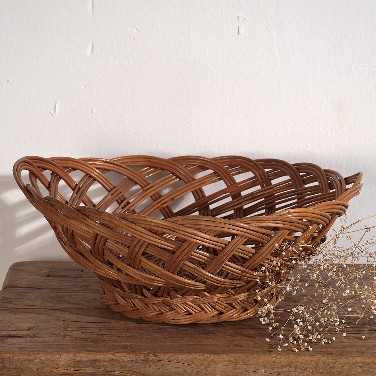 Cesta pequeña de mimbre antigua (c.1920) #3