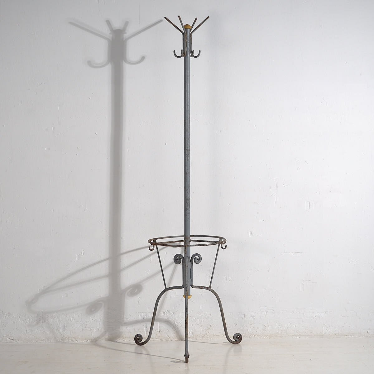Antique iron hall coat rack (c.1920) #1