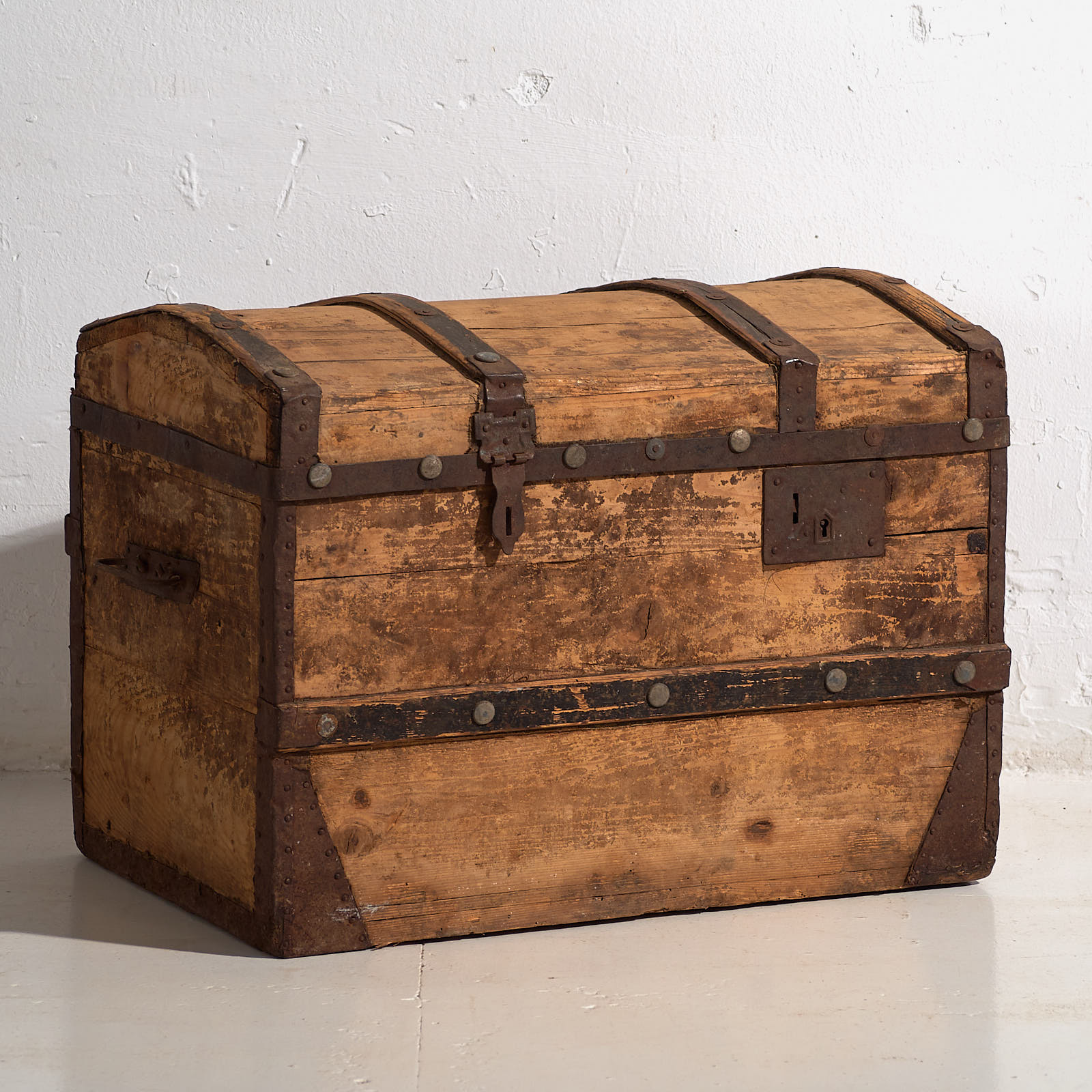 Baúl grande antiguo de madera lavada (c.1900) #66