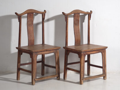 Sillones chinos antiguos con respaldo alto (c.1900) #63