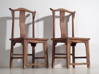 Sillones chinos antiguos con respaldo alto (c.1900) #63