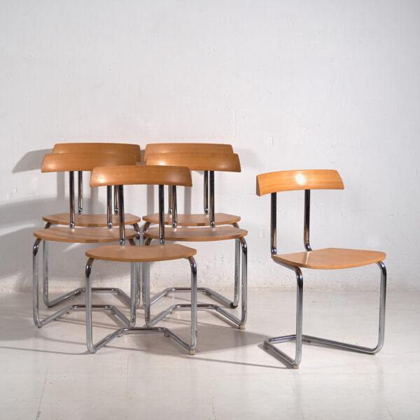 Conjunto de sillas vintage (c.1960). Conjunto de 6 piezas