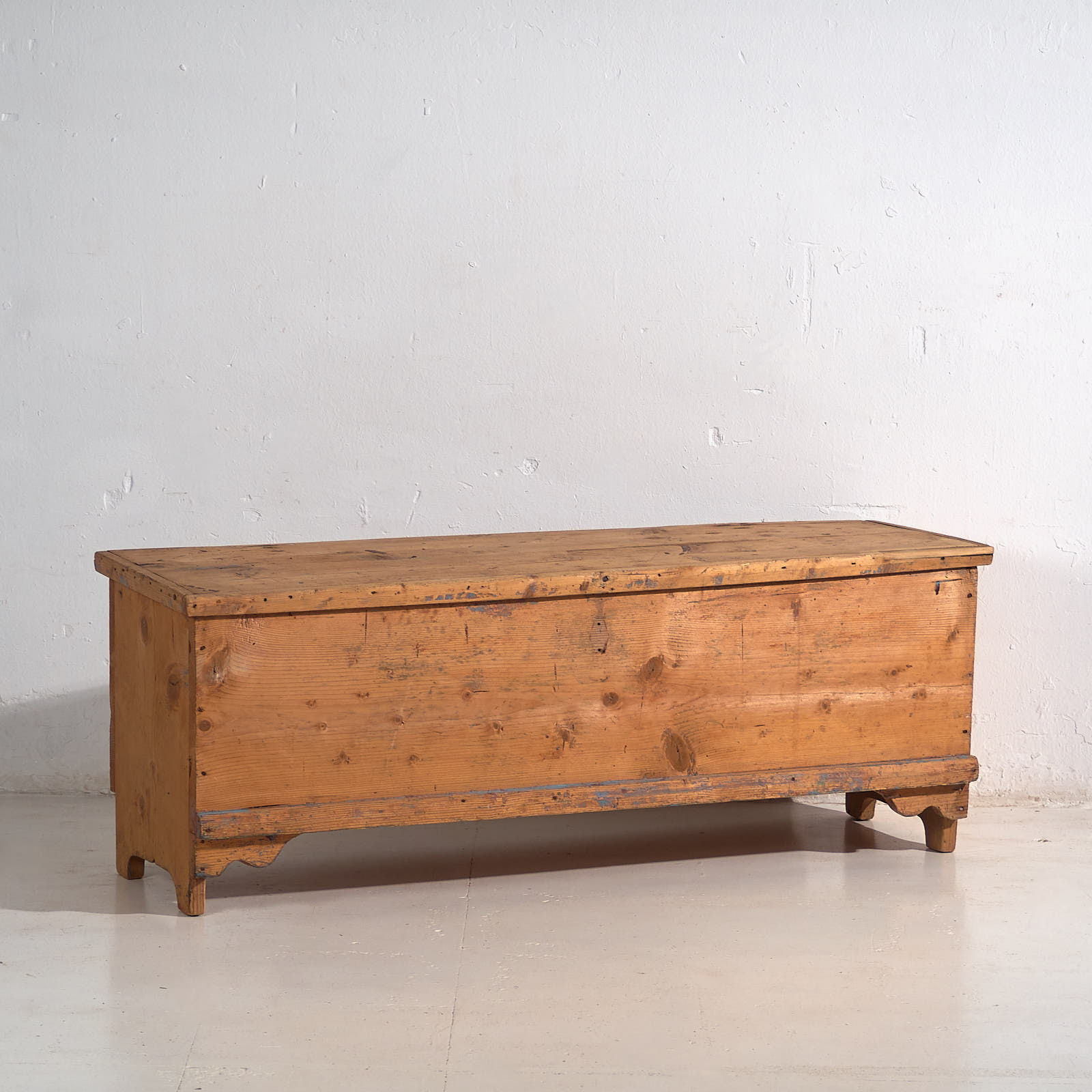 Baúl largo antiguo de madera maciza (c.1920) #31