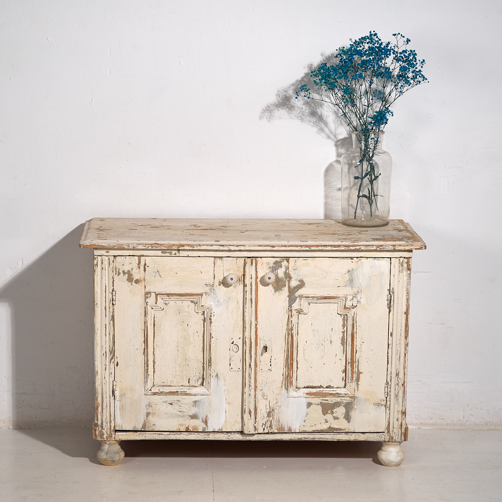 Armario pequeño antiguo de color blanco (c.1900) #48