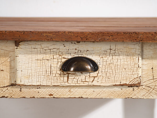 Ancienne table en bois massif blanc (c.1920) #8 – Image 5
