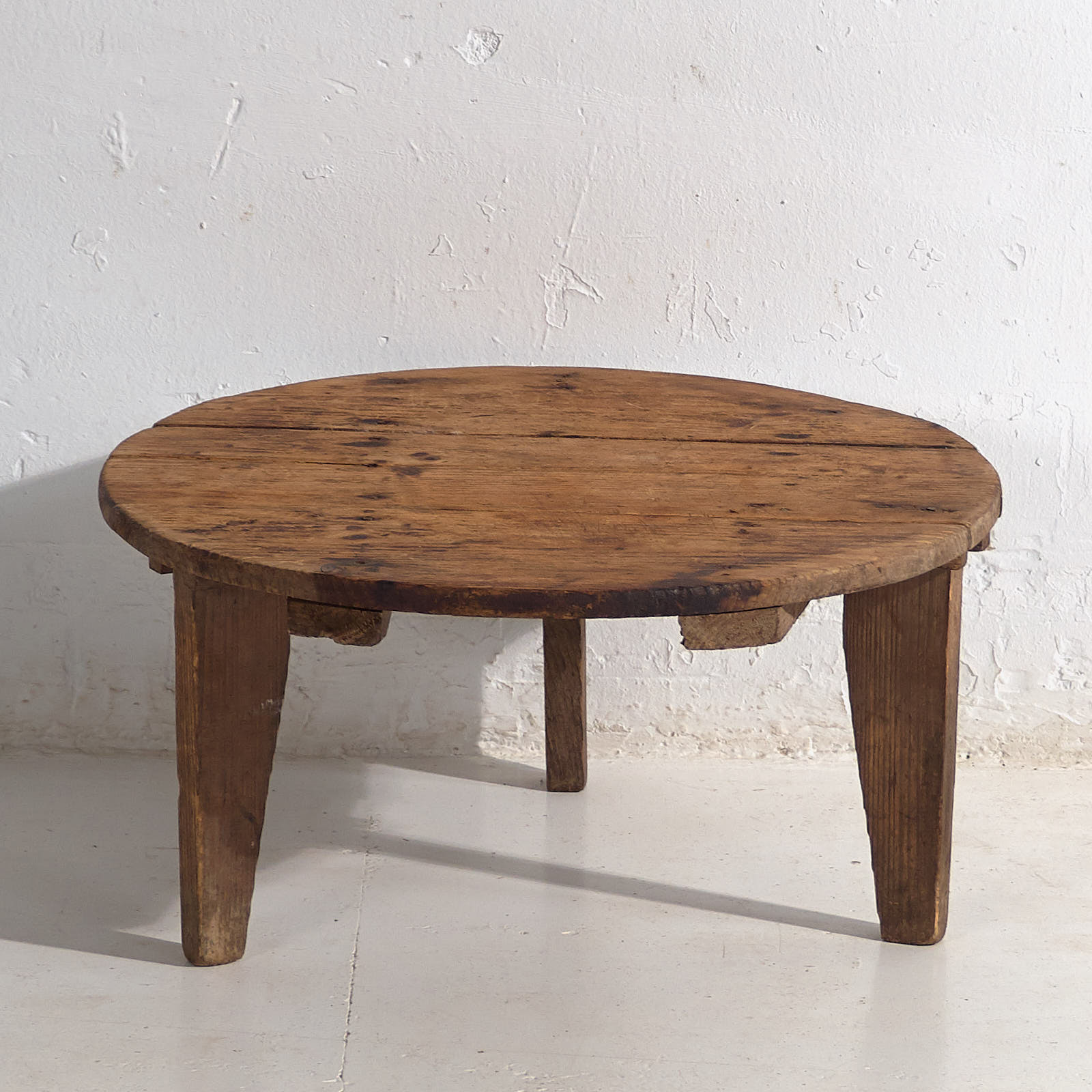 Mesa auxiliar redonda antigua (c.1920) #2