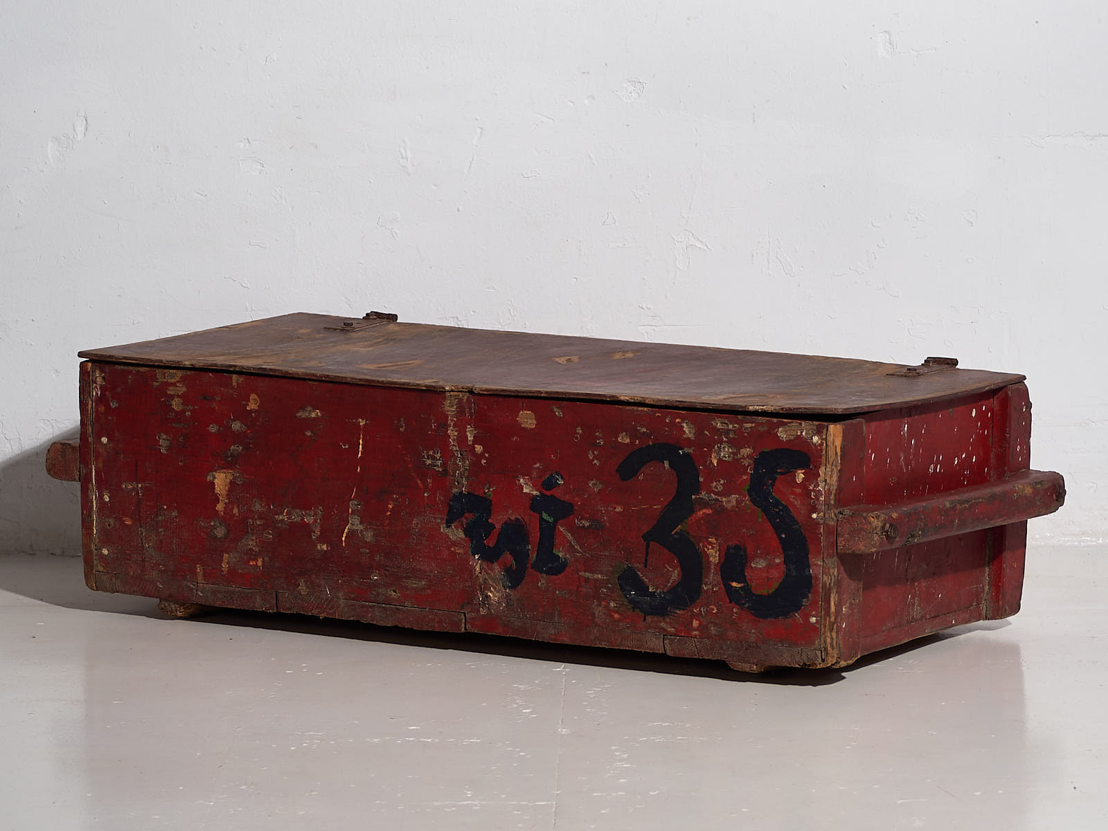 Cofre vintage de color rojo (c.1940) #2 - Imagen 5