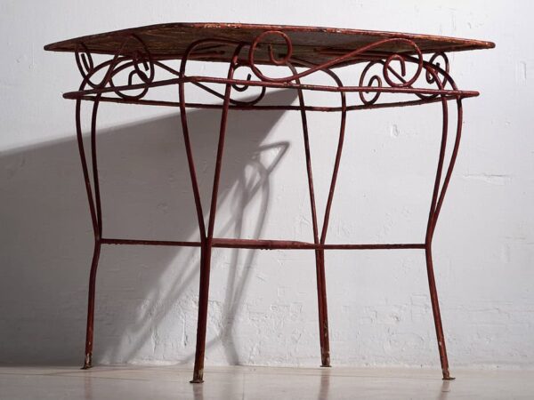 Mesa para terraza antigua de color rojo (c.1920) #21 - Imagen 2