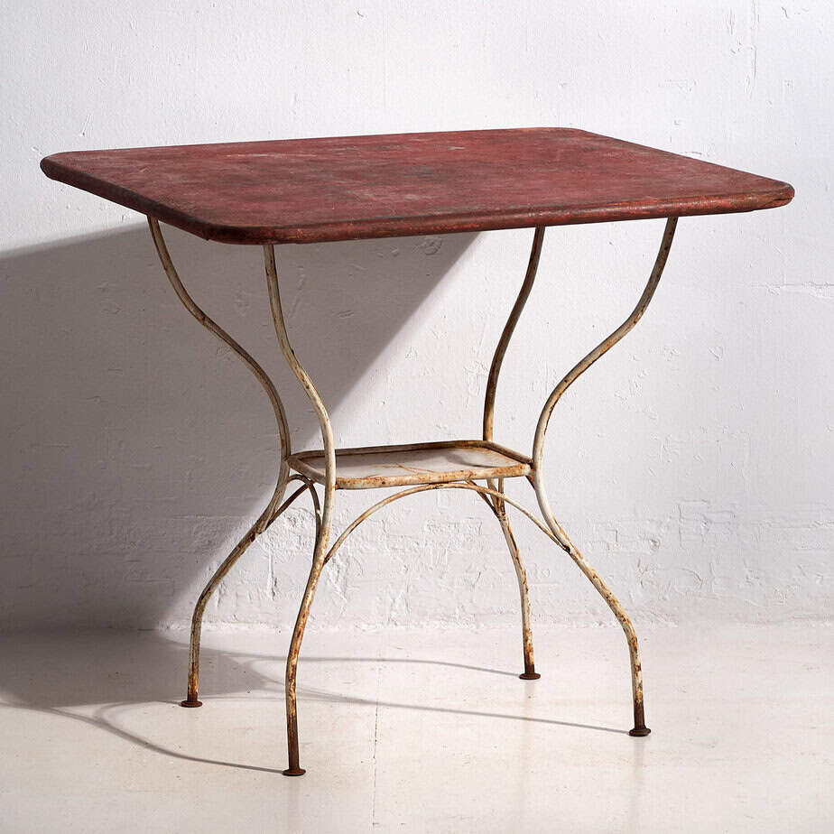 Mesa roja antigua para jardín (c.1920) #2