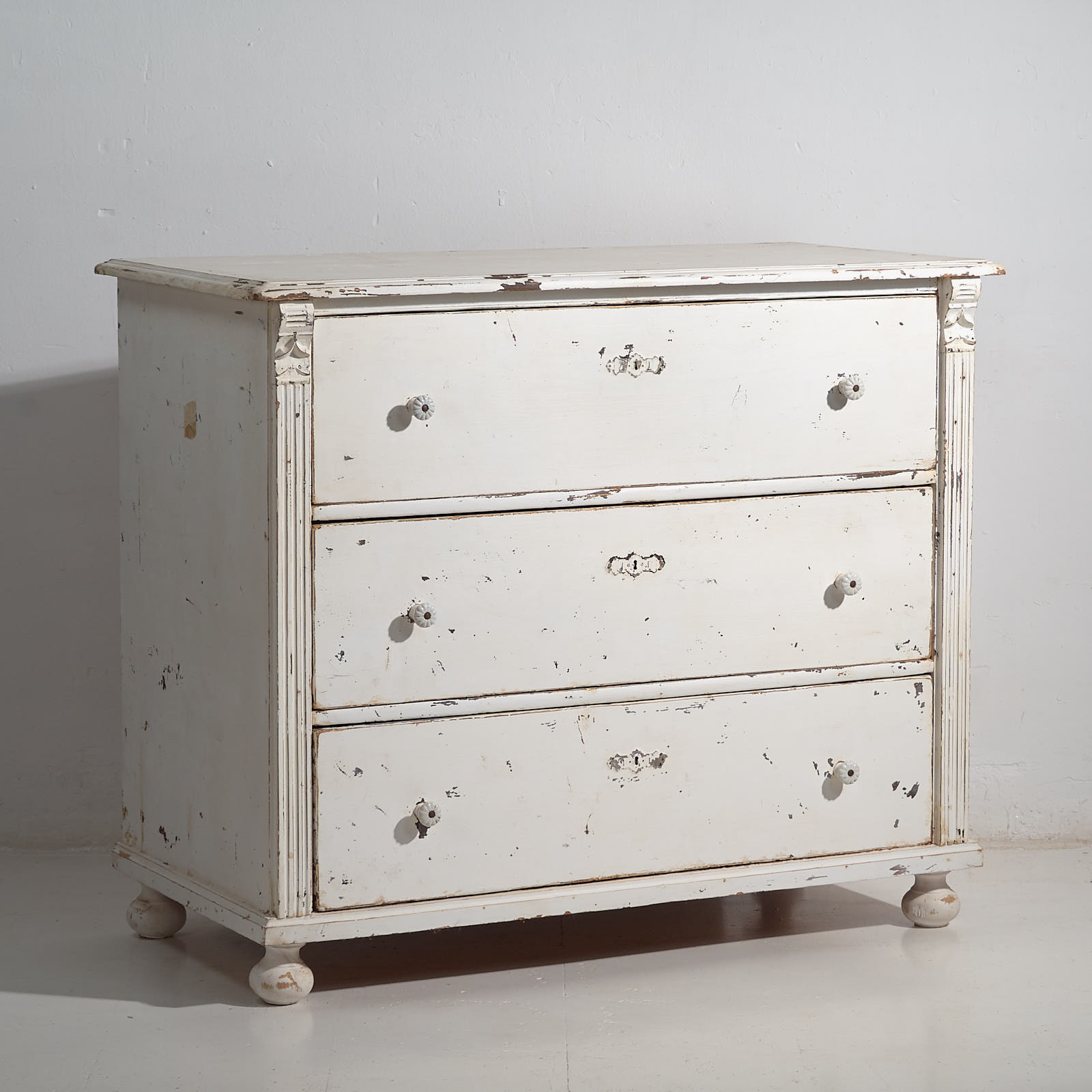 Ancienne commode provençale blanche (c.1920) #27