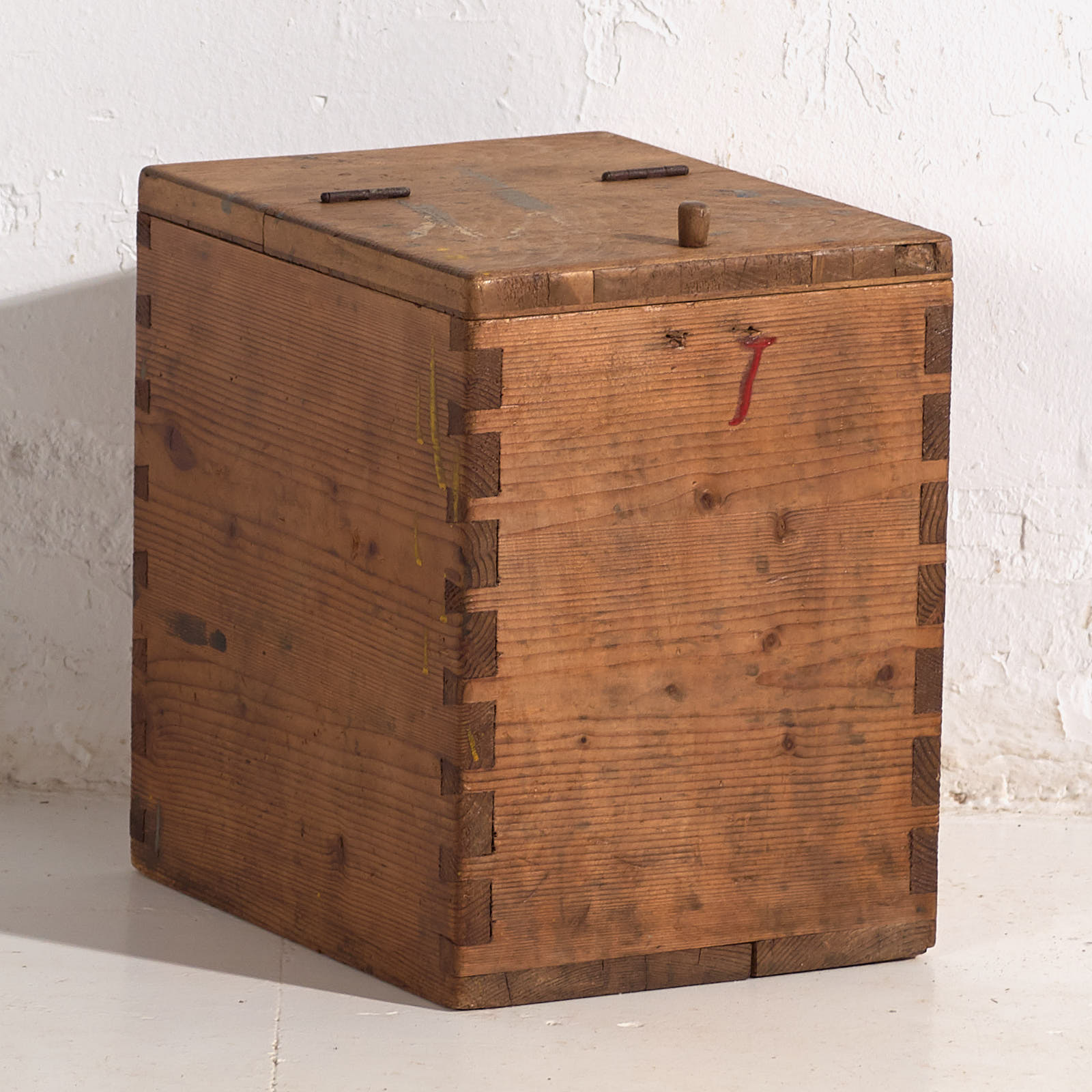 Antique solid wood storage box (c.1920) #7