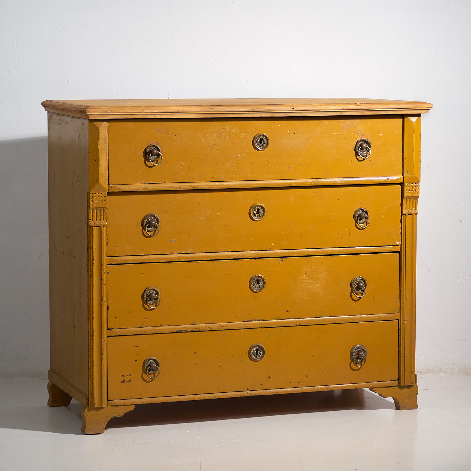 Grande commode ancienne à quatre tiroirs (vers 1920) #12