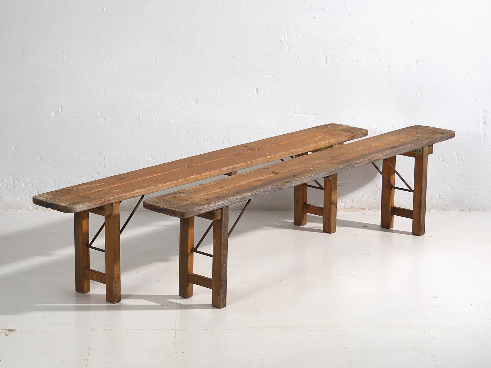Vintage style folding benches (c.1950)